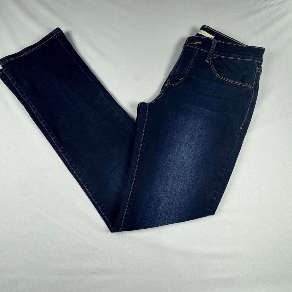 Levis 505 Straight Leg Jeans Womens 4 Dark Wash Denim Blue Stretch 28x31